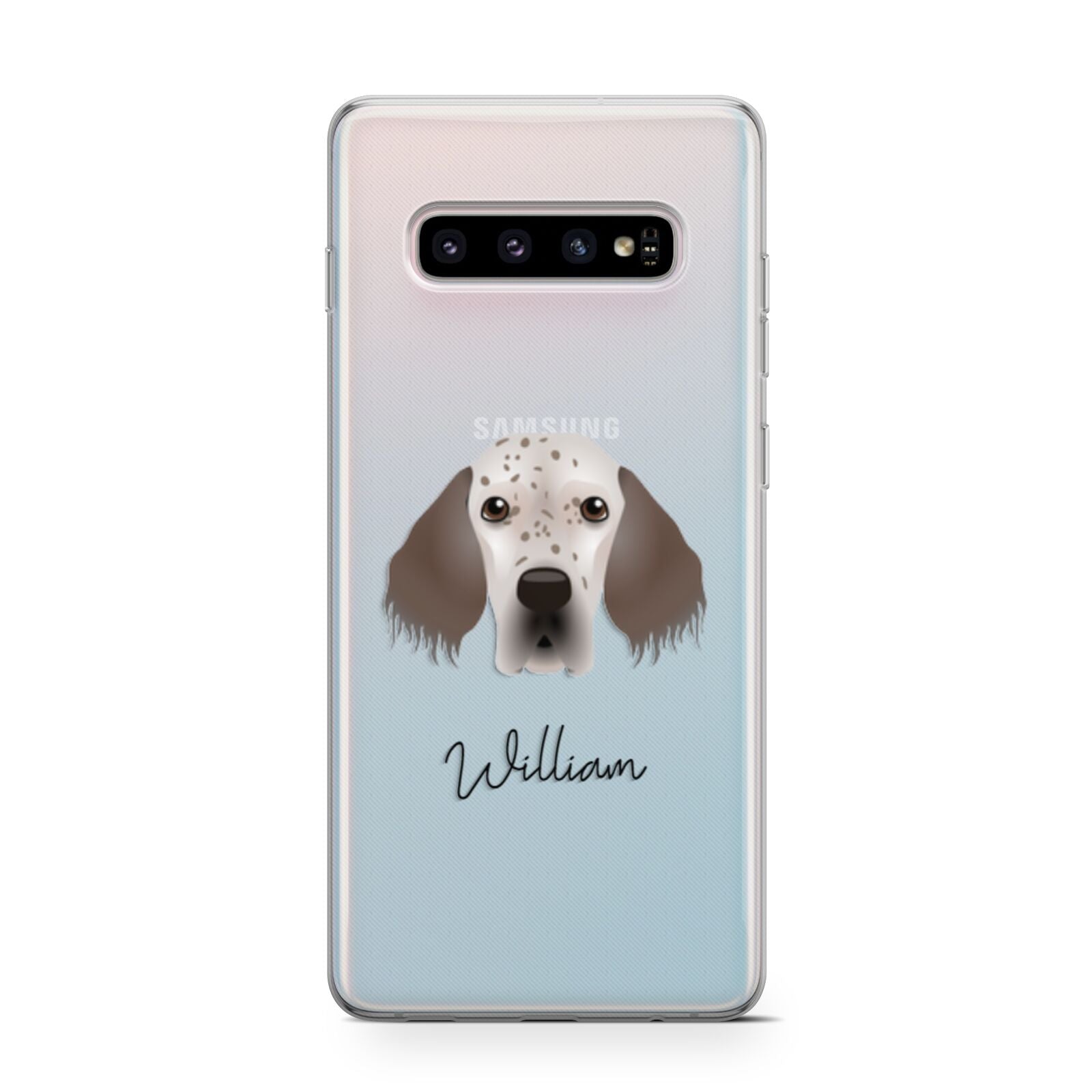 English Setter Personalised Samsung Galaxy S10 Case
