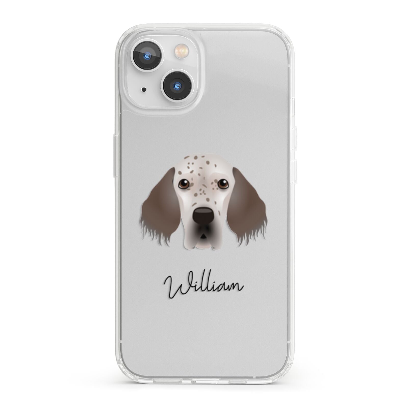 English Setter Personalised iPhone 13 Clear Bumper Case