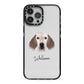 English Setter Personalised iPhone 13 Pro Max Black Impact Case on Silver phone