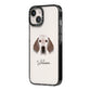 English Setter Personalised iPhone 14 Black Impact Case Side Angle on Silver phone