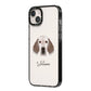 English Setter Personalised iPhone 14 Plus Black Impact Case Side Angle on Silver phone
