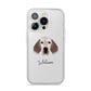 English Setter Personalised iPhone 14 Pro Clear Tough Case Silver