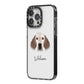 English Setter Personalised iPhone 14 Pro Max Black Impact Case Side Angle on Silver phone