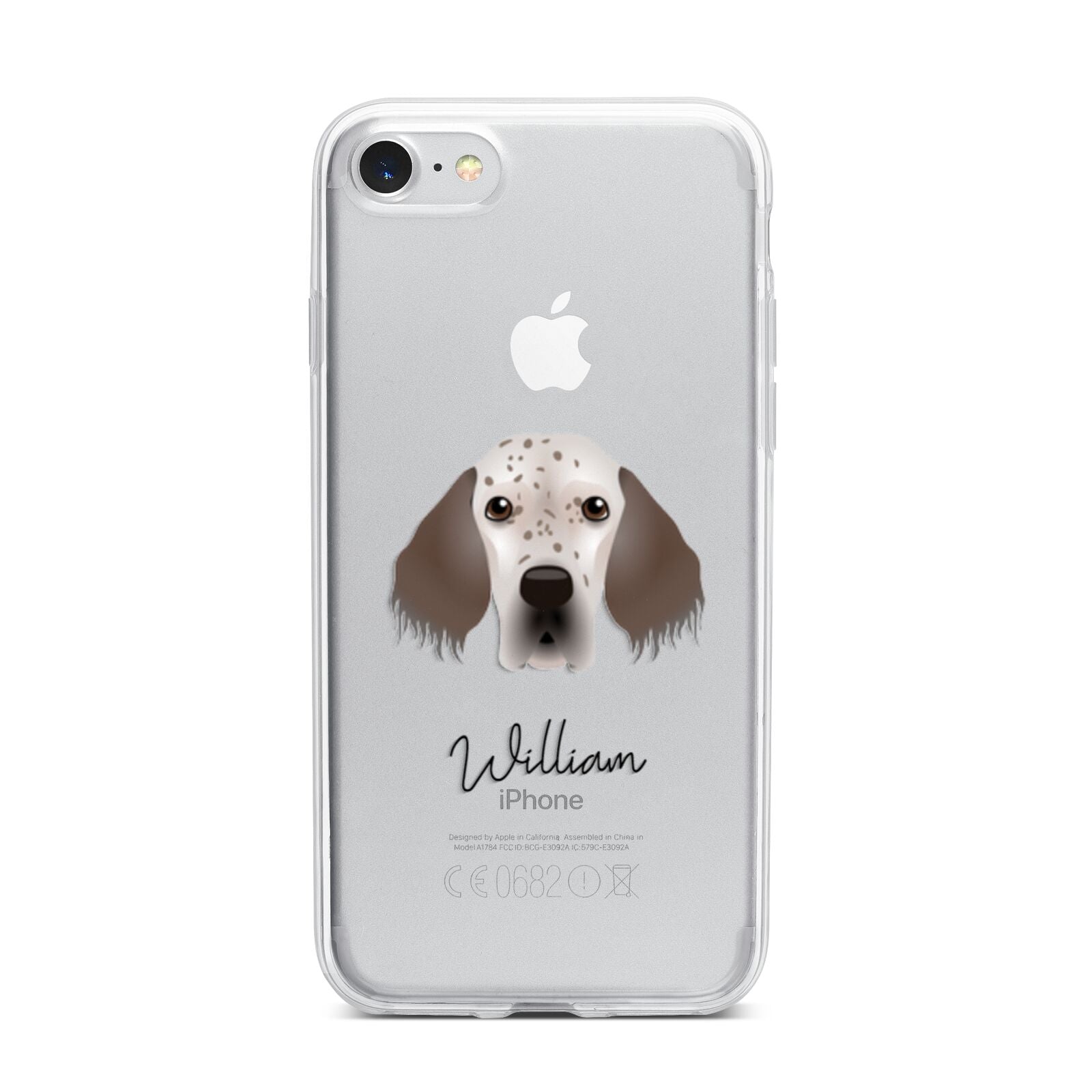 English Setter Personalised iPhone 7 Bumper Case on Silver iPhone