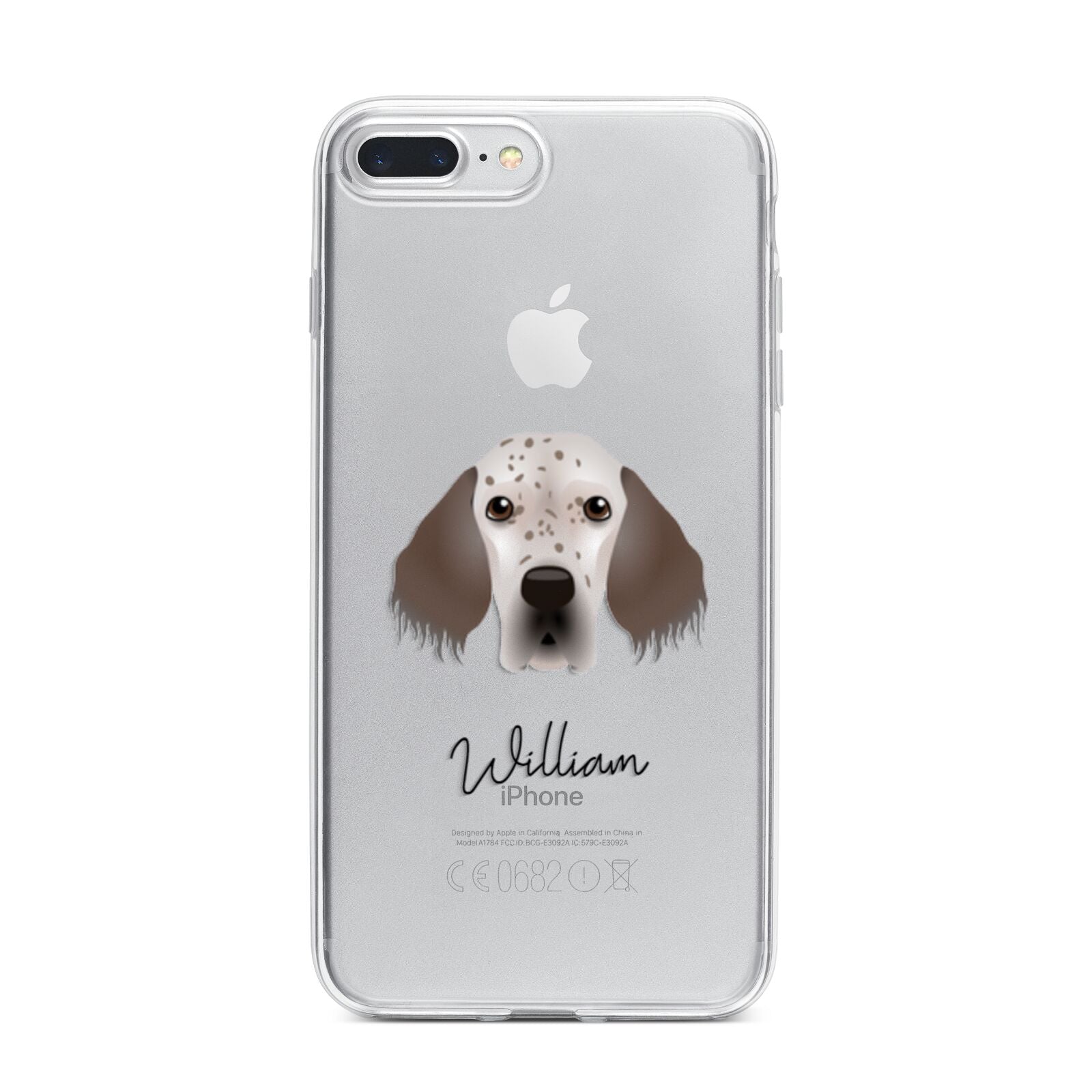 English Setter Personalised iPhone 7 Plus Bumper Case on Silver iPhone