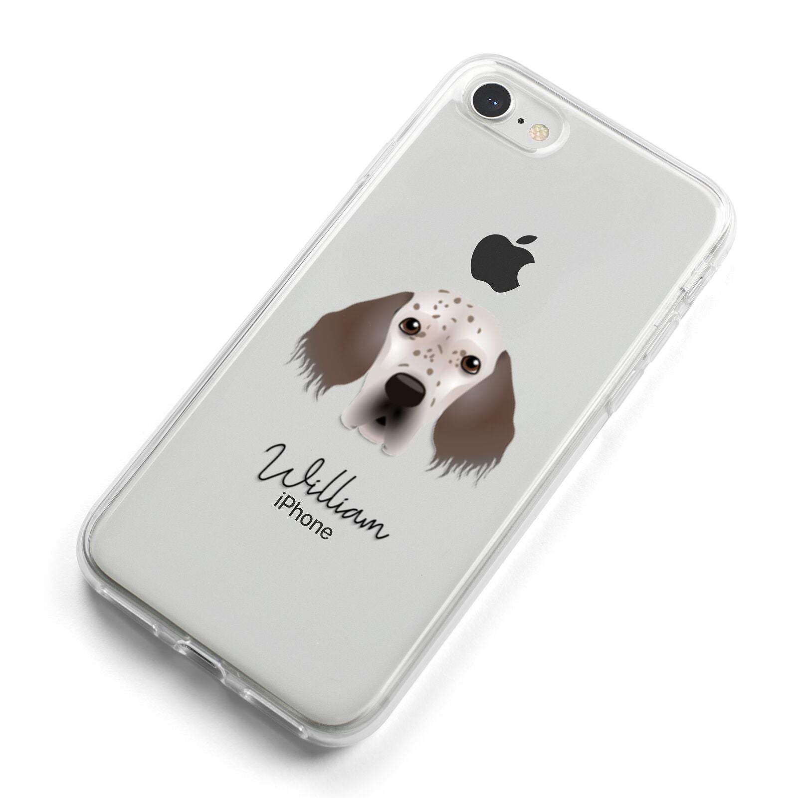 English Setter Personalised iPhone 8 Bumper Case on Silver iPhone Alternative Image