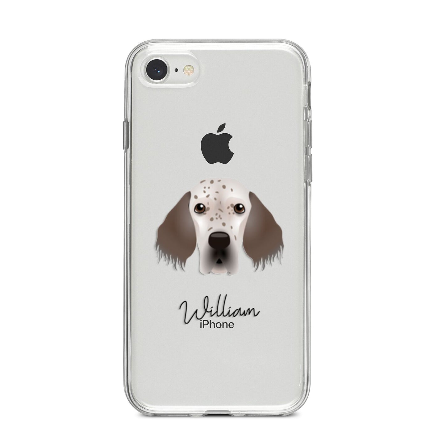 English Setter Personalised iPhone 8 Bumper Case on Silver iPhone