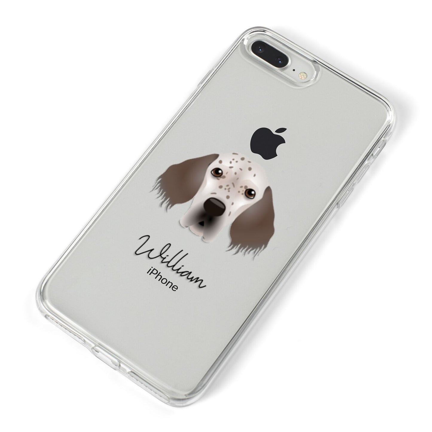 English Setter Personalised iPhone 8 Plus Bumper Case on Silver iPhone Alternative Image