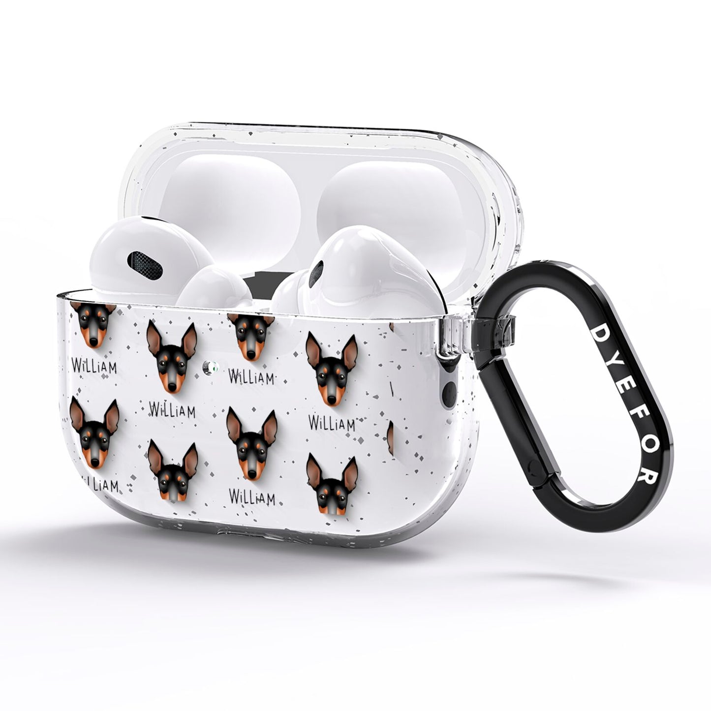 English Toy Terrier Icon with Name AirPods Pro Glitter Case Side Image