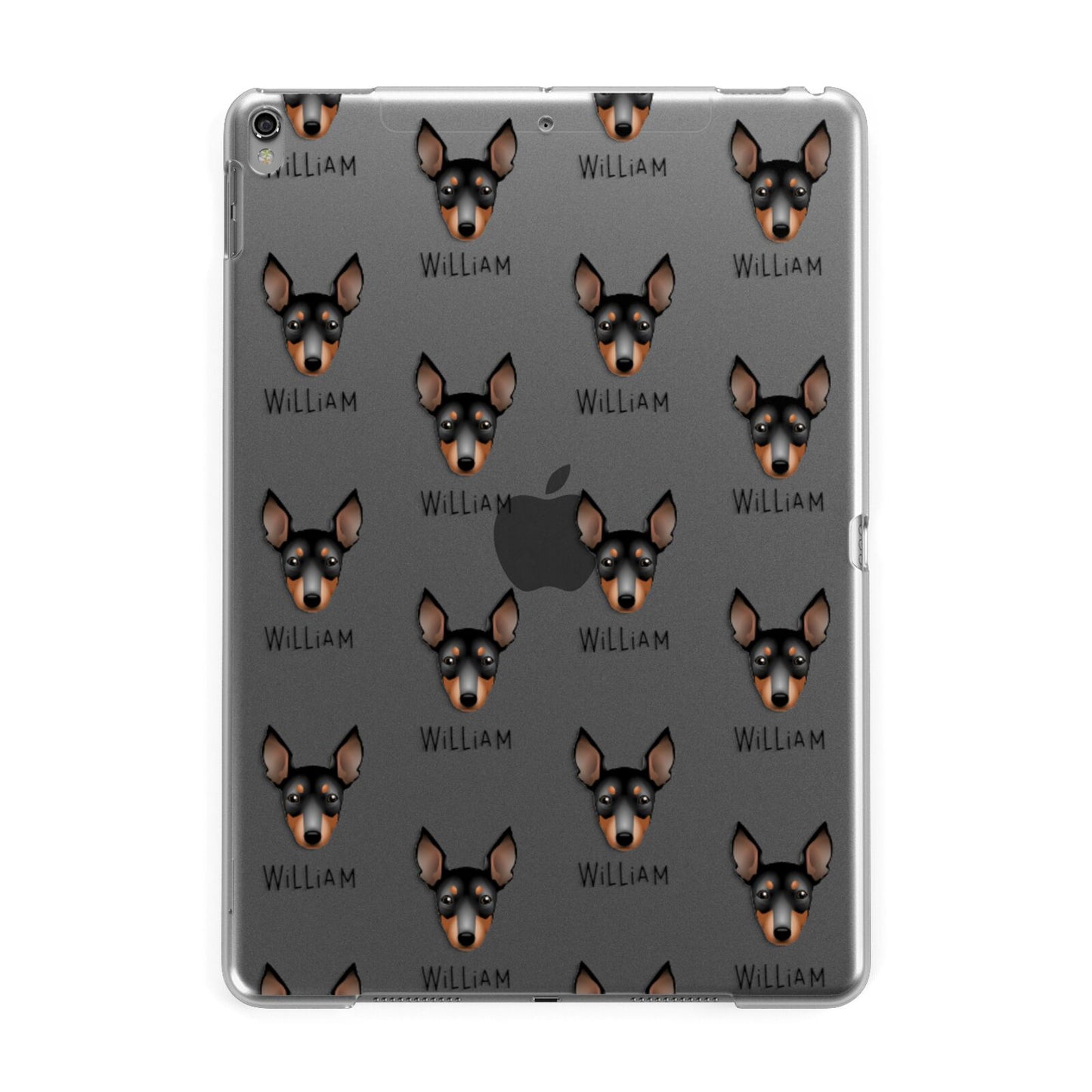 English Toy Terrier Icon with Name Apple iPad Grey Case