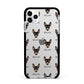English Toy Terrier Icon with Name Apple iPhone 11 Pro Max in Silver with Black Impact Case