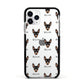 English Toy Terrier Icon with Name Apple iPhone 11 Pro in Silver with Black Impact Case