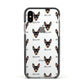 English Toy Terrier Icon with Name Apple iPhone Xs Impact Case Black Edge on Silver Phone