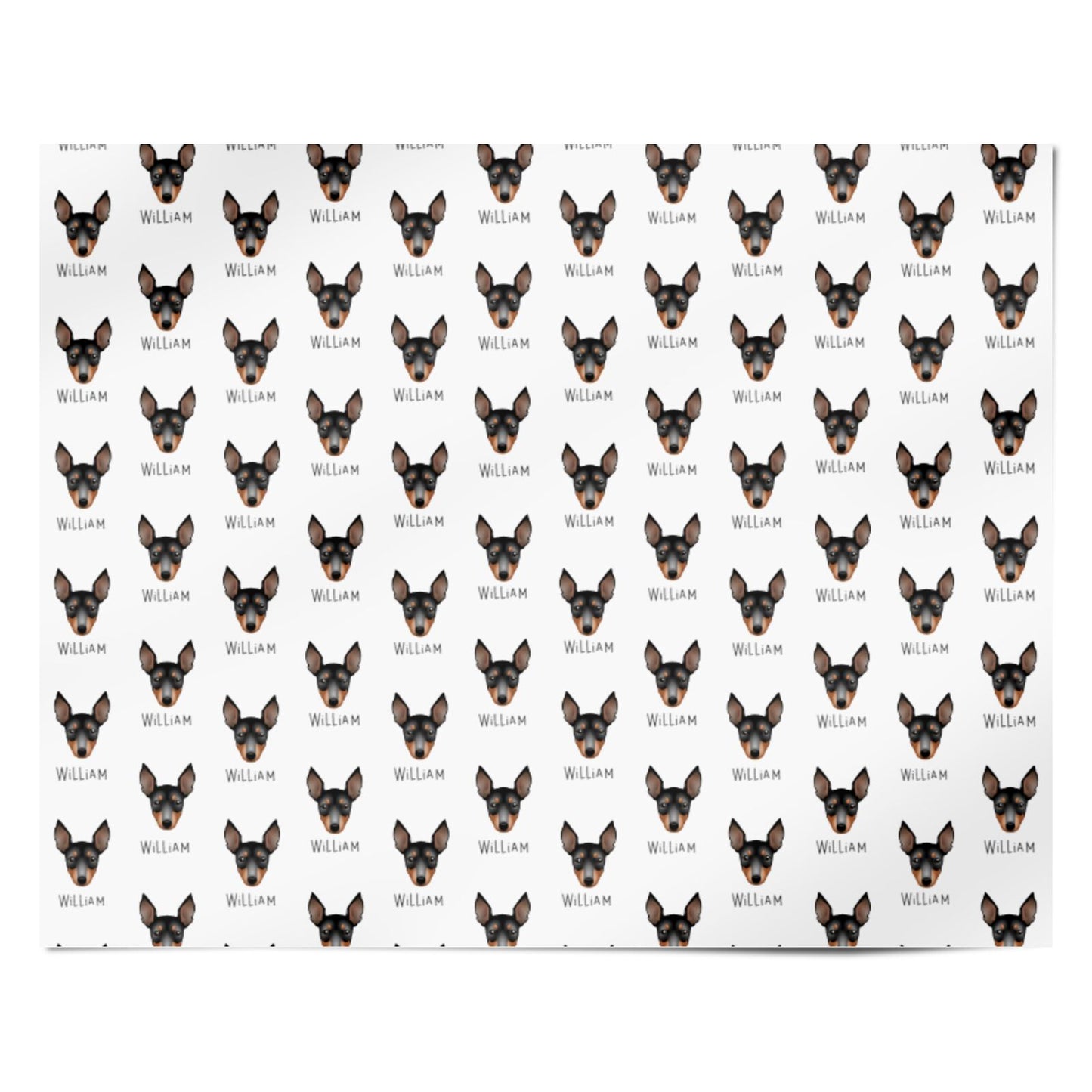 English Toy Terrier Icon with Name Personalised Wrapping Paper Alternative