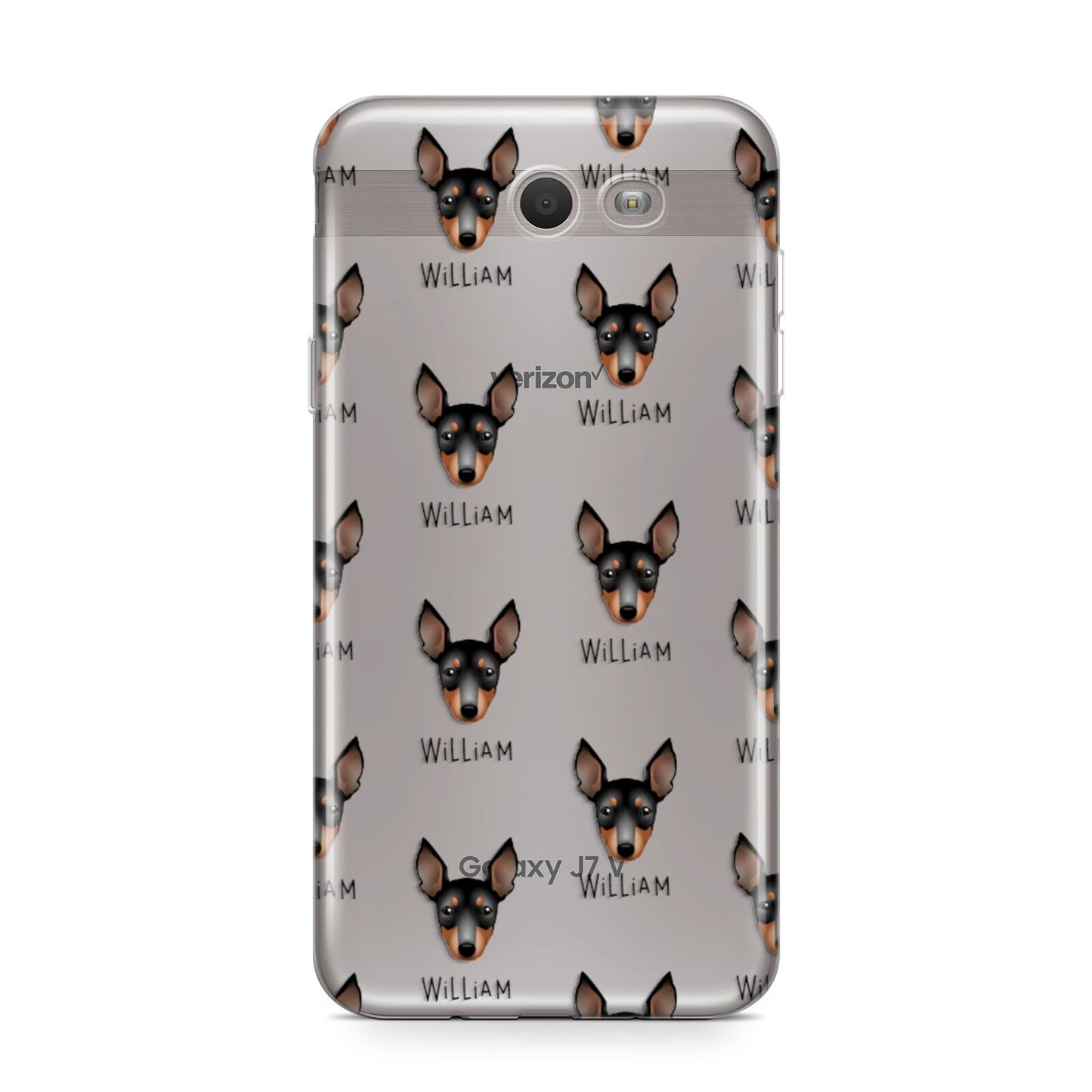 English Toy Terrier Icon with Name Samsung Galaxy J7 2017 Case