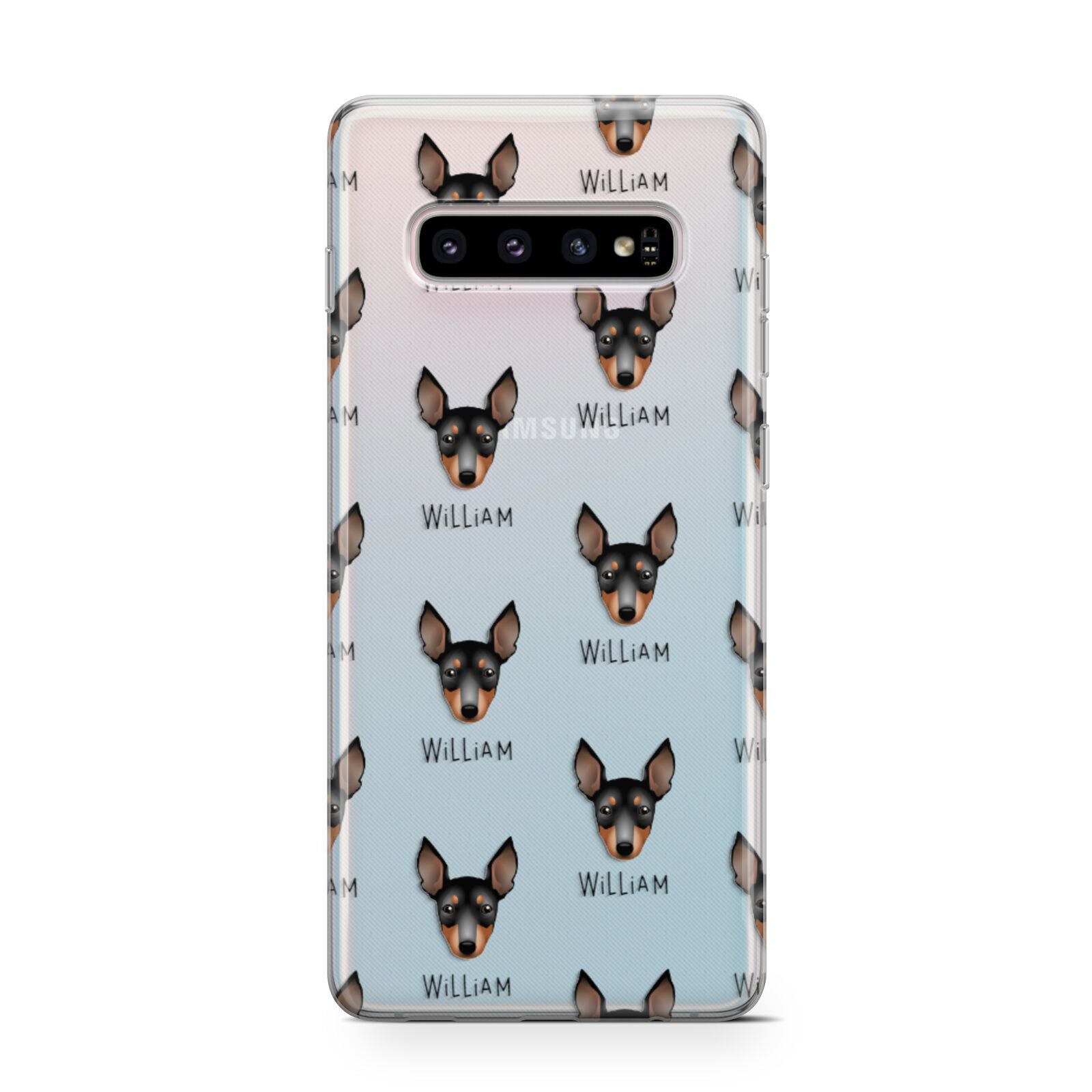 English Toy Terrier Icon with Name Samsung Galaxy S10 Case