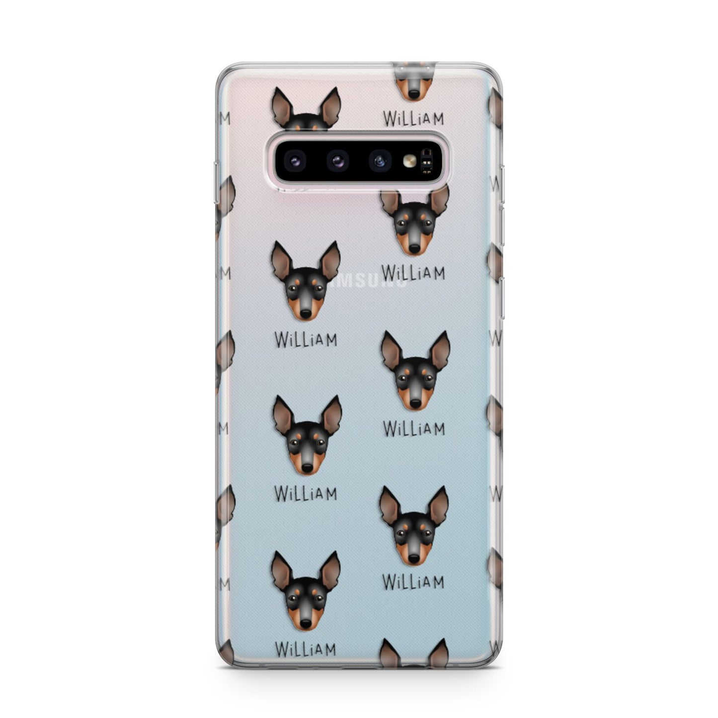 English Toy Terrier Icon with Name Samsung Galaxy S10 Plus Case
