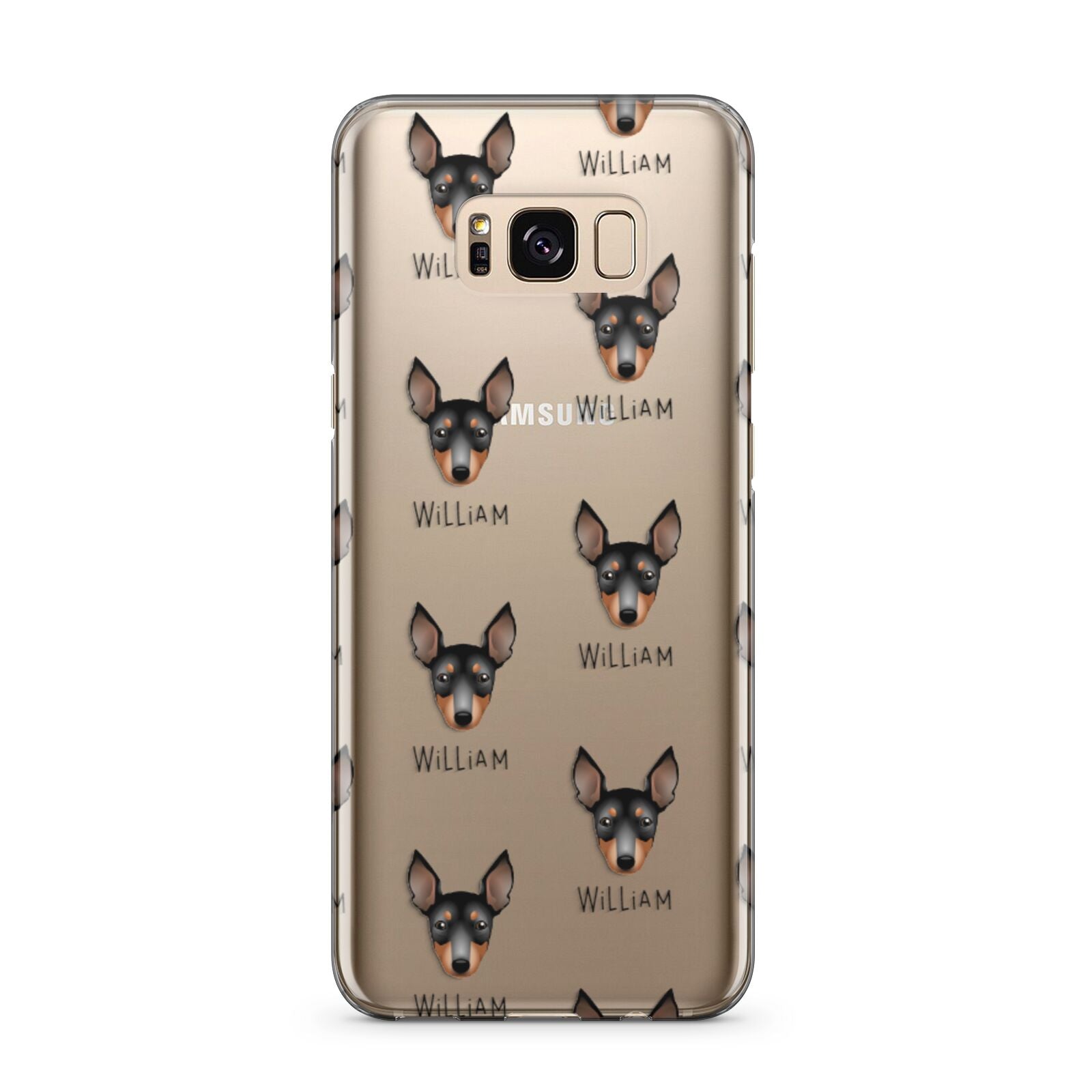 English Toy Terrier Icon with Name Samsung Galaxy S8 Plus Case