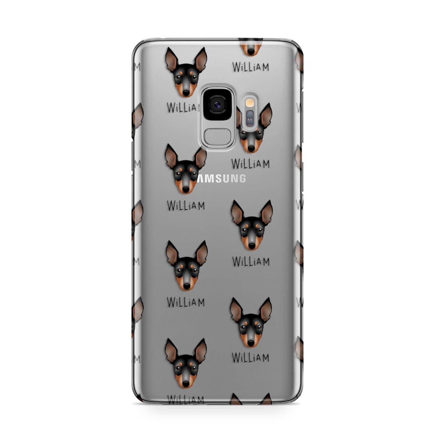 English Toy Terrier Icon with Name Samsung Galaxy S9 Case