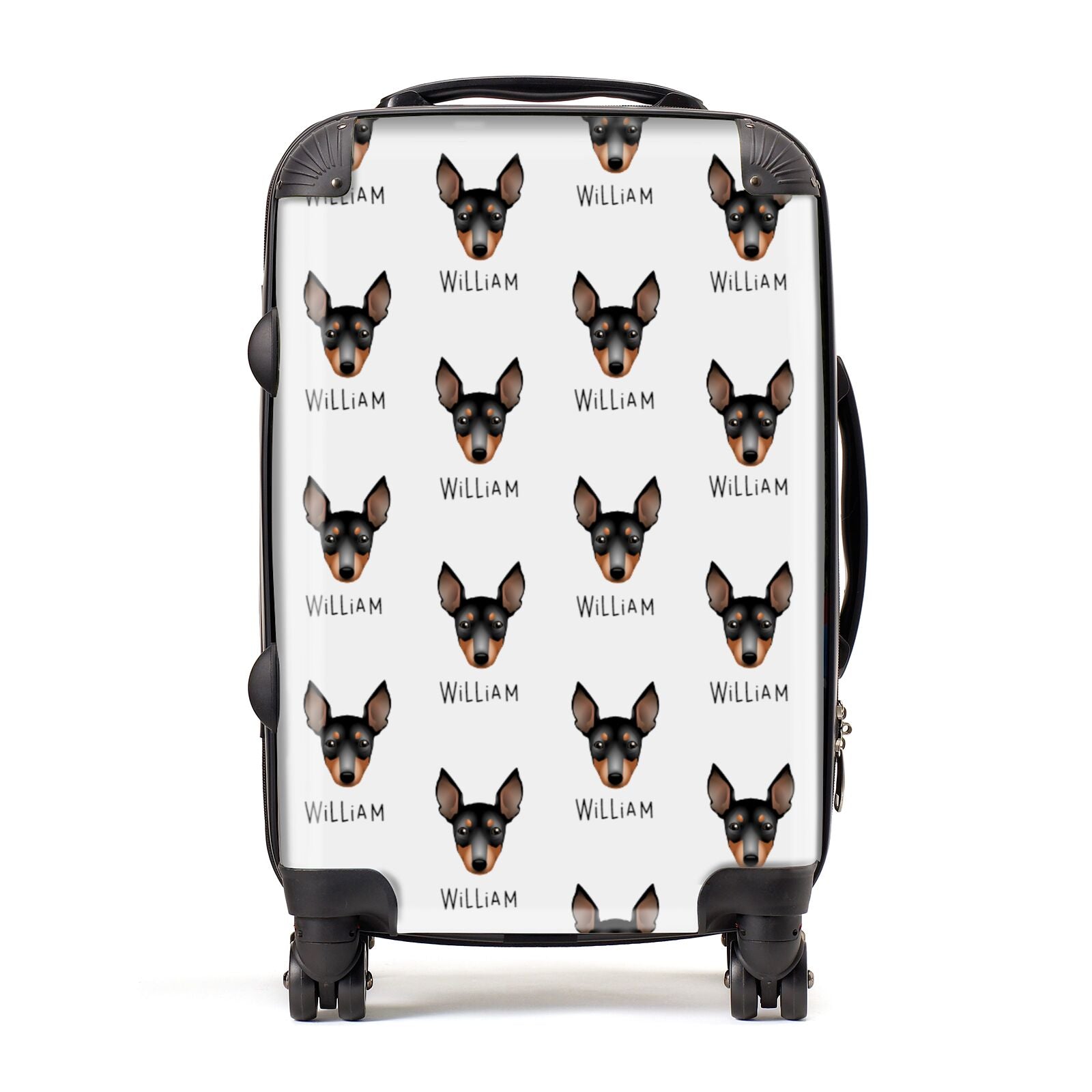 English Toy Terrier Icon with Name Suitcase