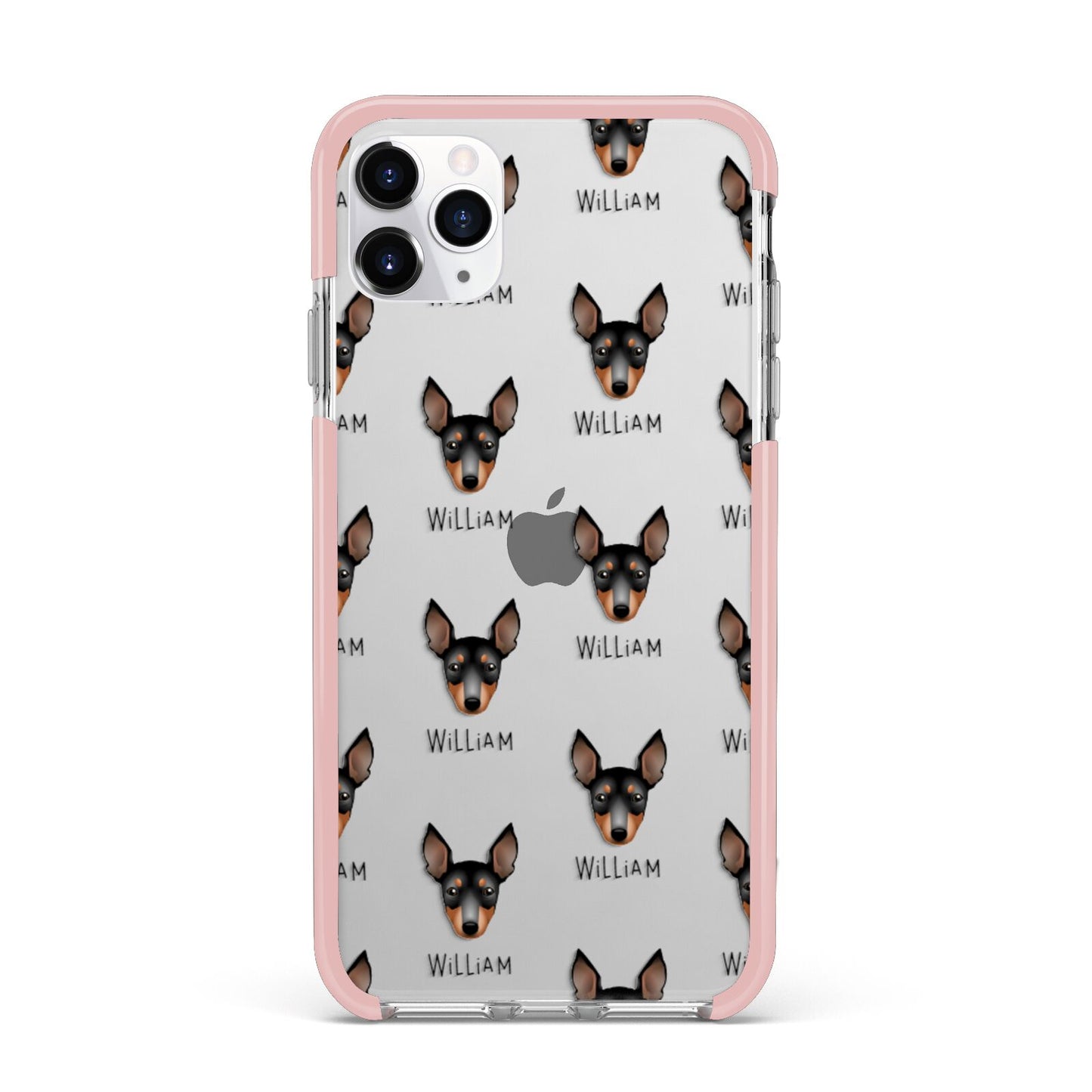 English Toy Terrier Icon with Name iPhone 11 Pro Max Impact Pink Edge Case