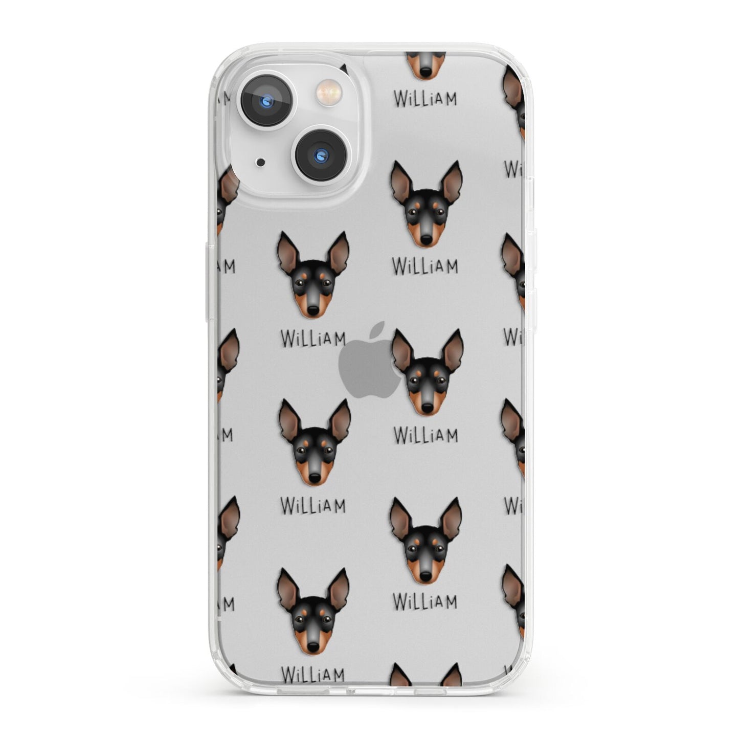 English Toy Terrier Icon with Name iPhone 13 Clear Bumper Case