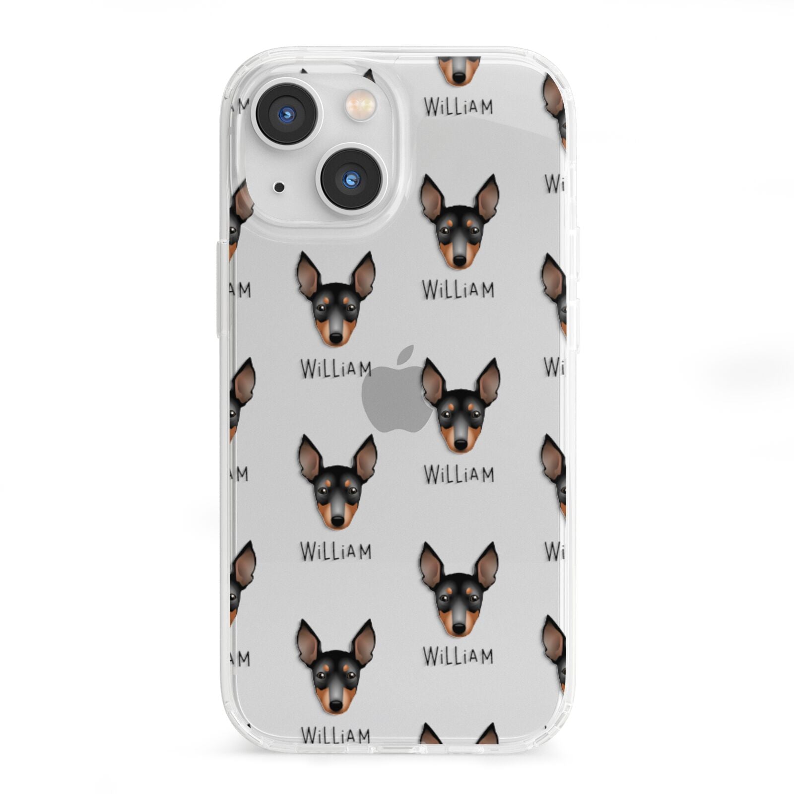 English Toy Terrier Icon with Name iPhone 13 Mini Clear Bumper Case