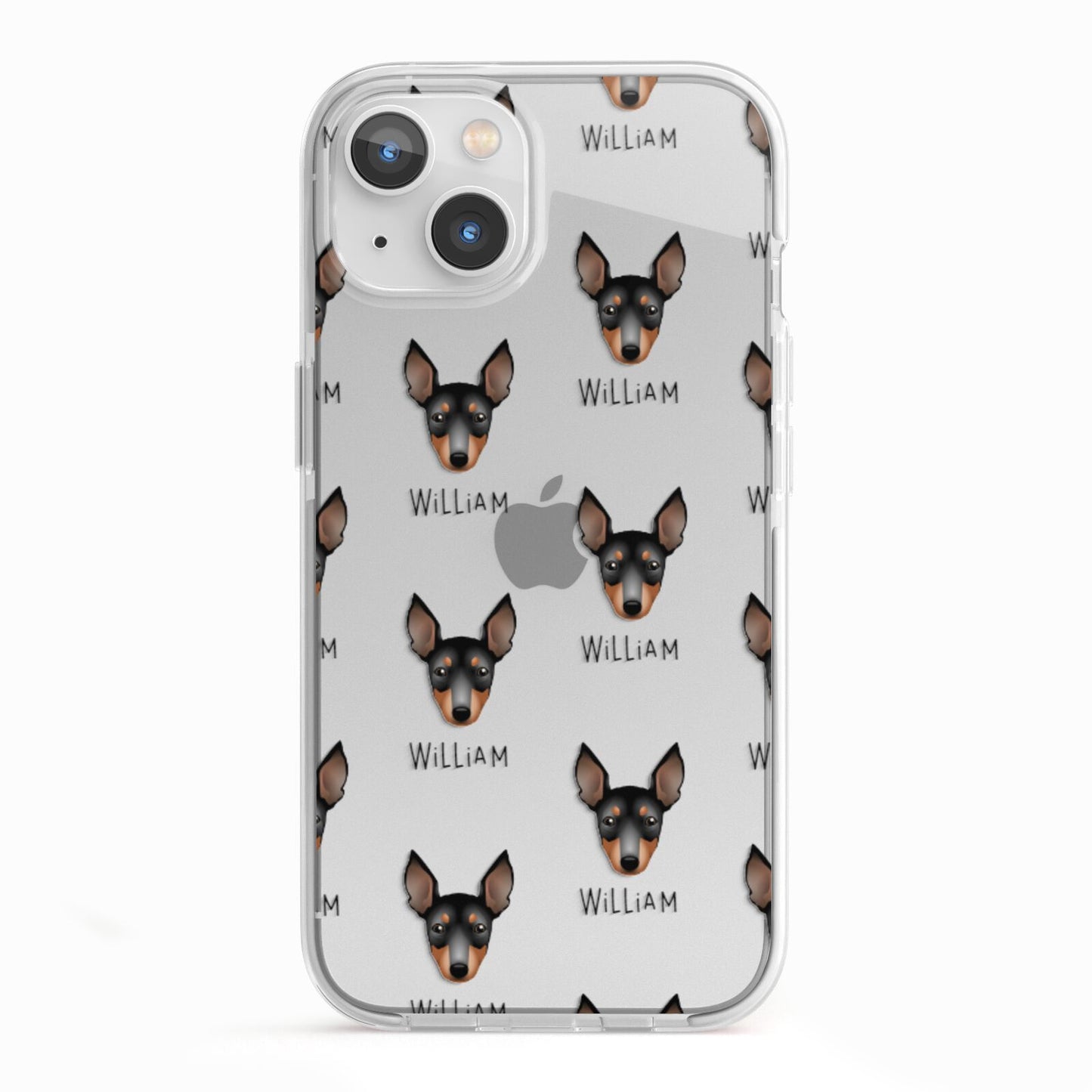 English Toy Terrier Icon with Name iPhone 13 TPU Impact Case with White Edges