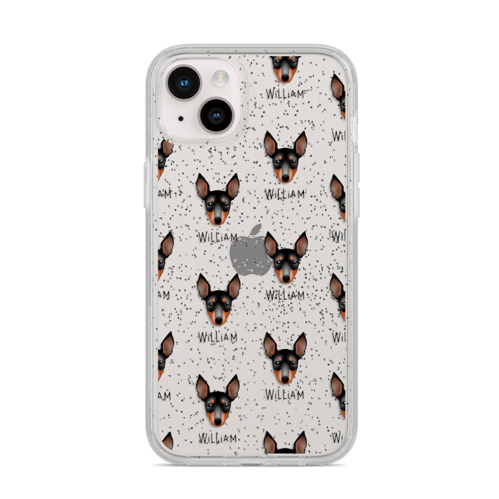 English Toy Terrier Icon with Name iPhone 14 Plus Glitter Tough Case Starlight