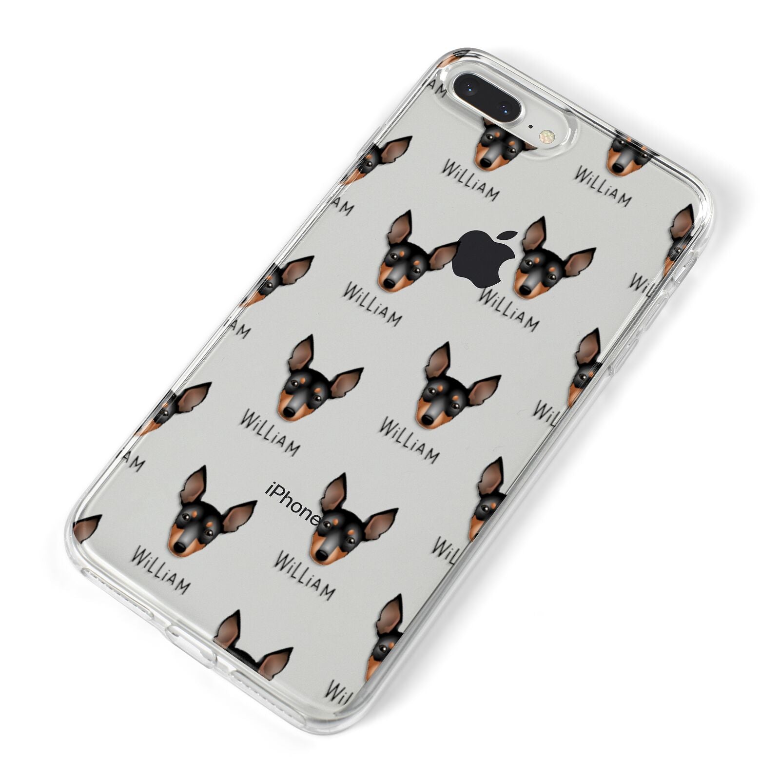 English Toy Terrier Icon with Name iPhone 8 Plus Bumper Case on Silver iPhone Alternative Image