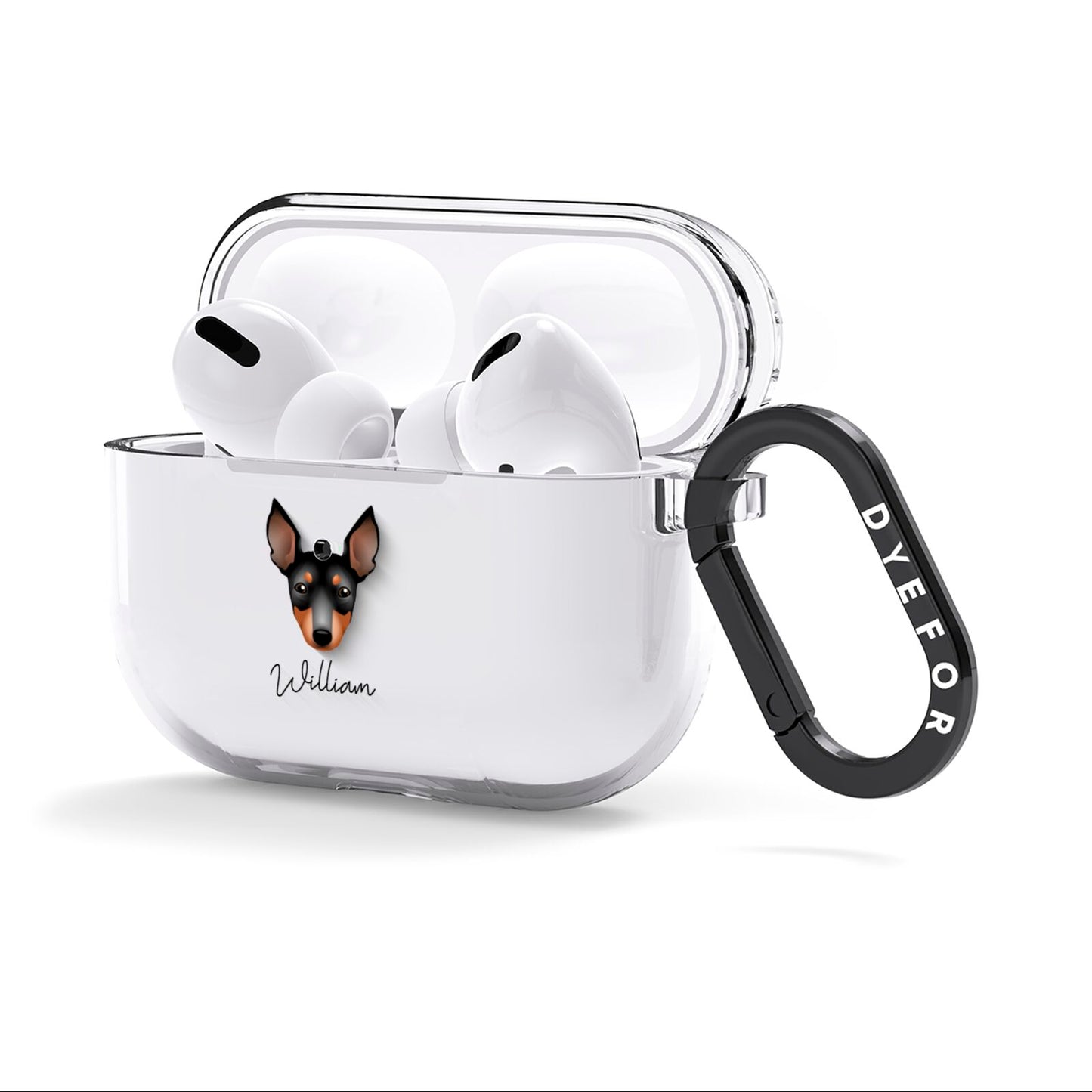 English Toy Terrier Personalised AirPods Clear Case 3rd Gen Side Image