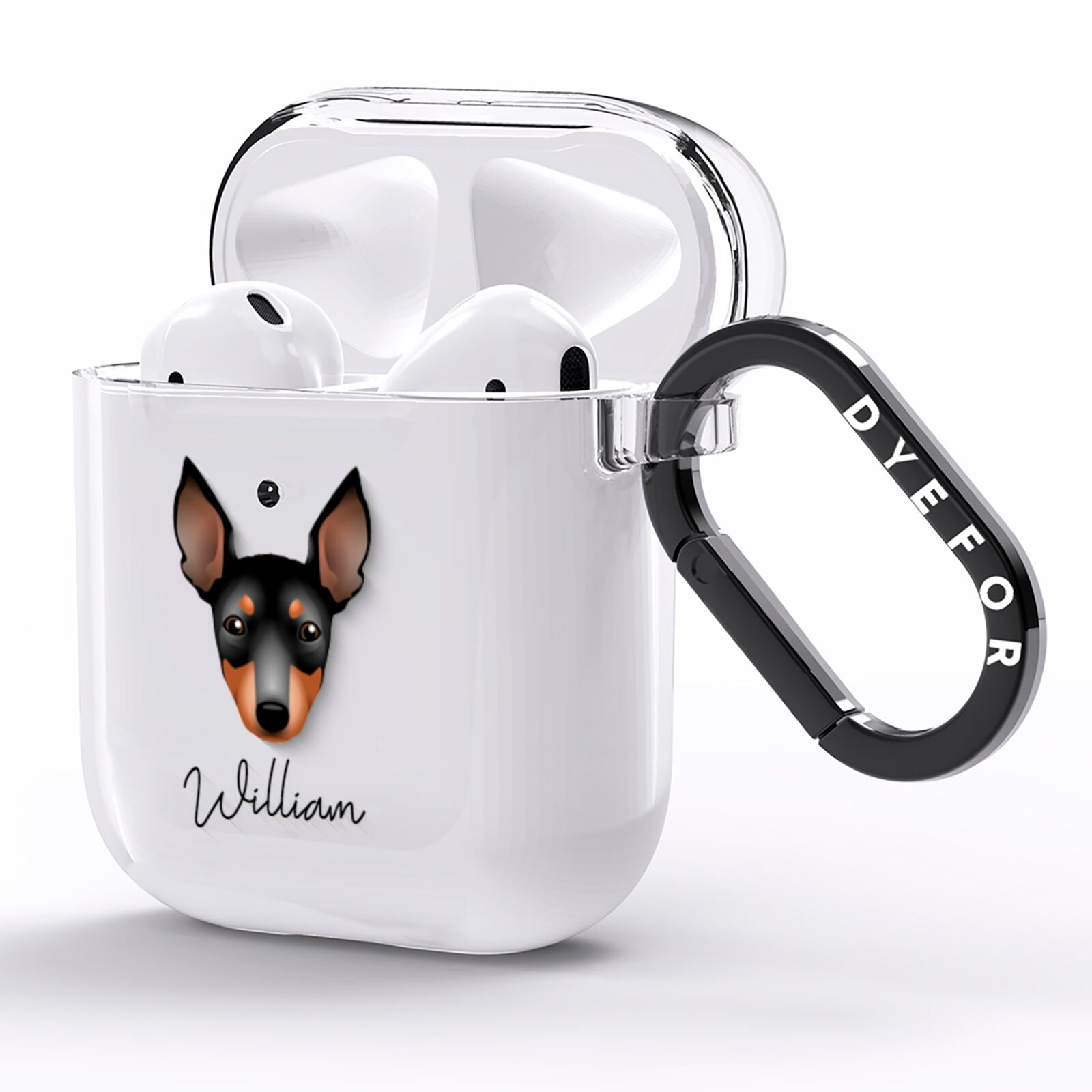 English Toy Terrier Personalised AirPods Clear Case Side Image