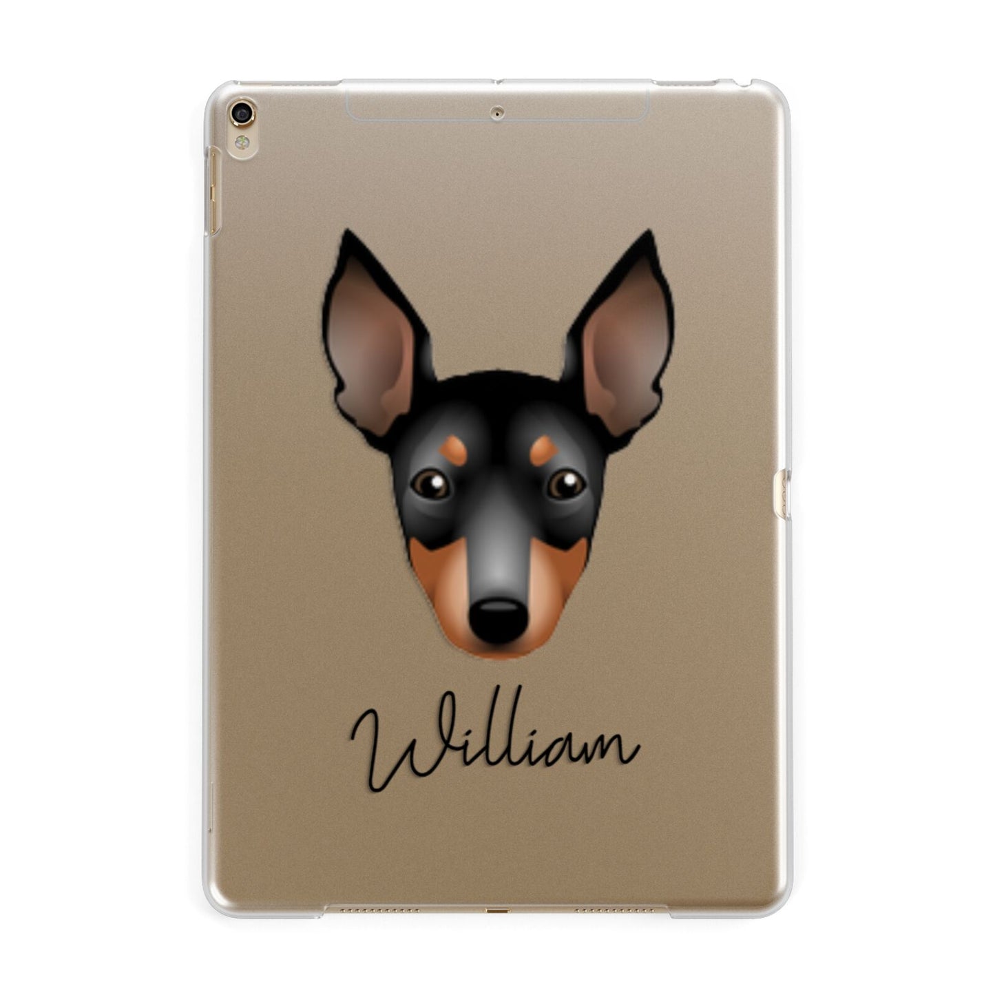 English Toy Terrier Personalised Apple iPad Gold Case