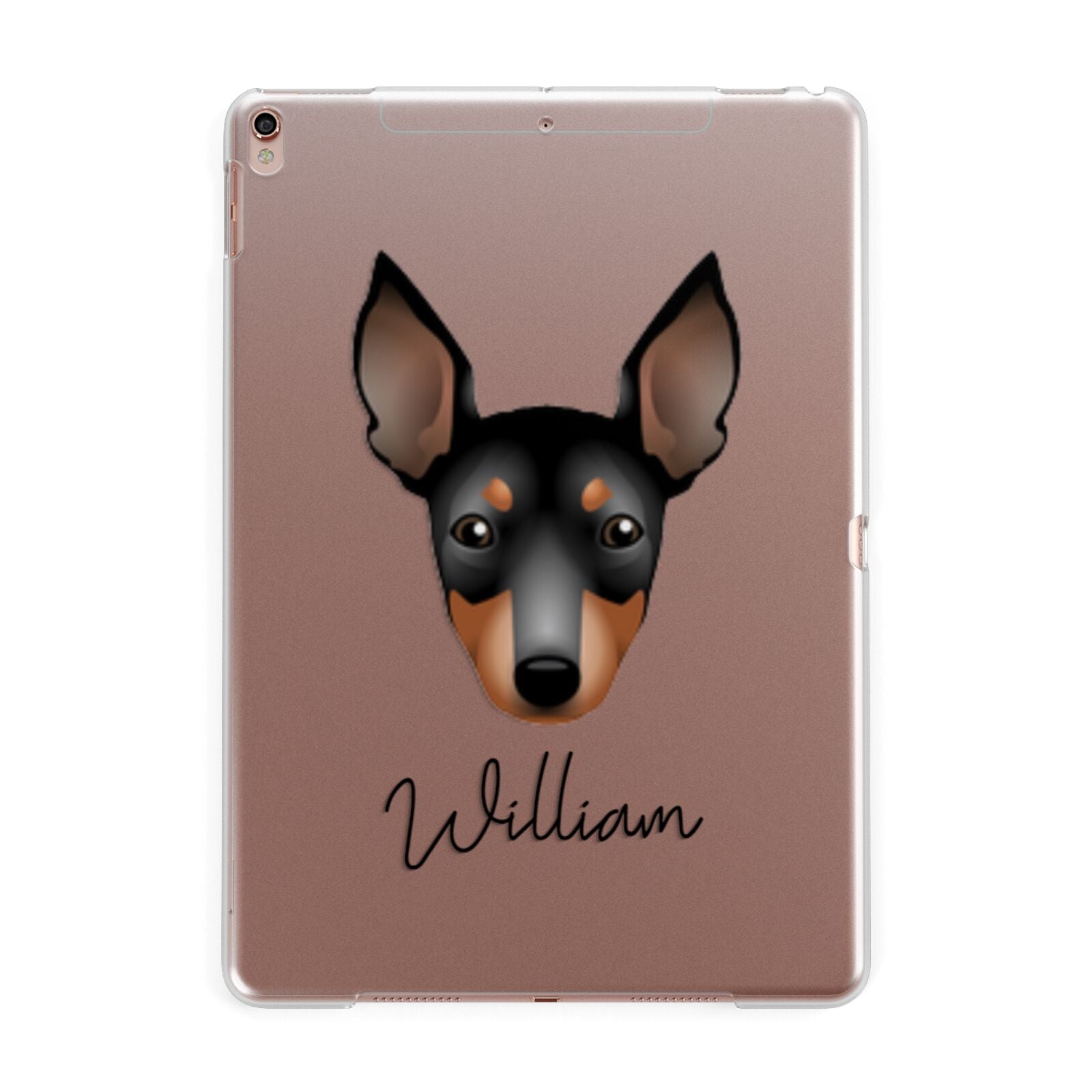 English Toy Terrier Personalised Apple iPad Rose Gold Case