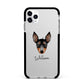 English Toy Terrier Personalised Apple iPhone 11 Pro Max in Silver with Black Impact Case