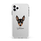English Toy Terrier Personalised Apple iPhone 11 Pro Max in Silver with White Impact Case