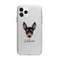English Toy Terrier Personalised Apple iPhone 11 Pro in Silver with Bumper Case