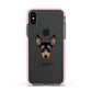 English Toy Terrier Personalised Apple iPhone Xs Impact Case Pink Edge on Black Phone