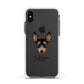 English Toy Terrier Personalised Apple iPhone Xs Impact Case White Edge on Black Phone