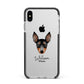 English Toy Terrier Personalised Apple iPhone Xs Max Impact Case Black Edge on Silver Phone