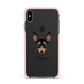 English Toy Terrier Personalised Apple iPhone Xs Max Impact Case Pink Edge on Black Phone