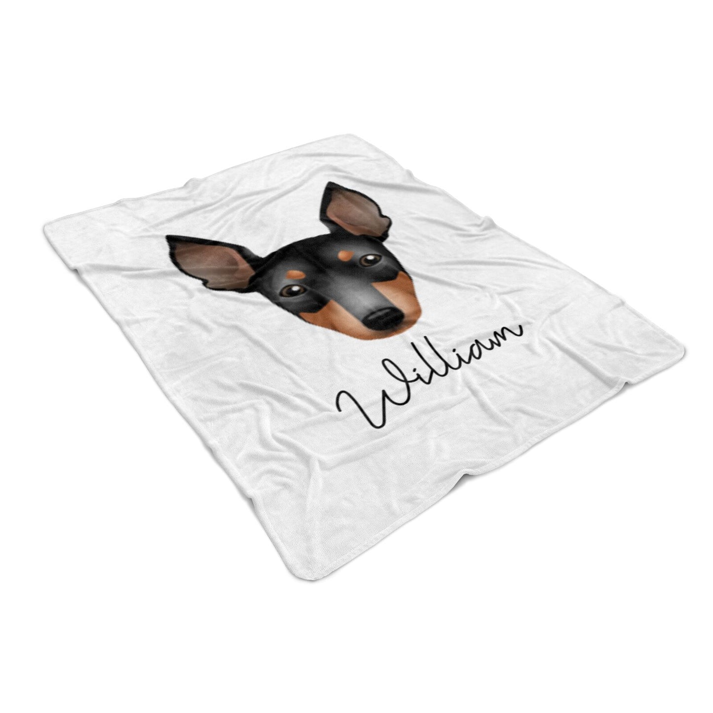 English Toy Terrier Personalised Large Fleece Blankets