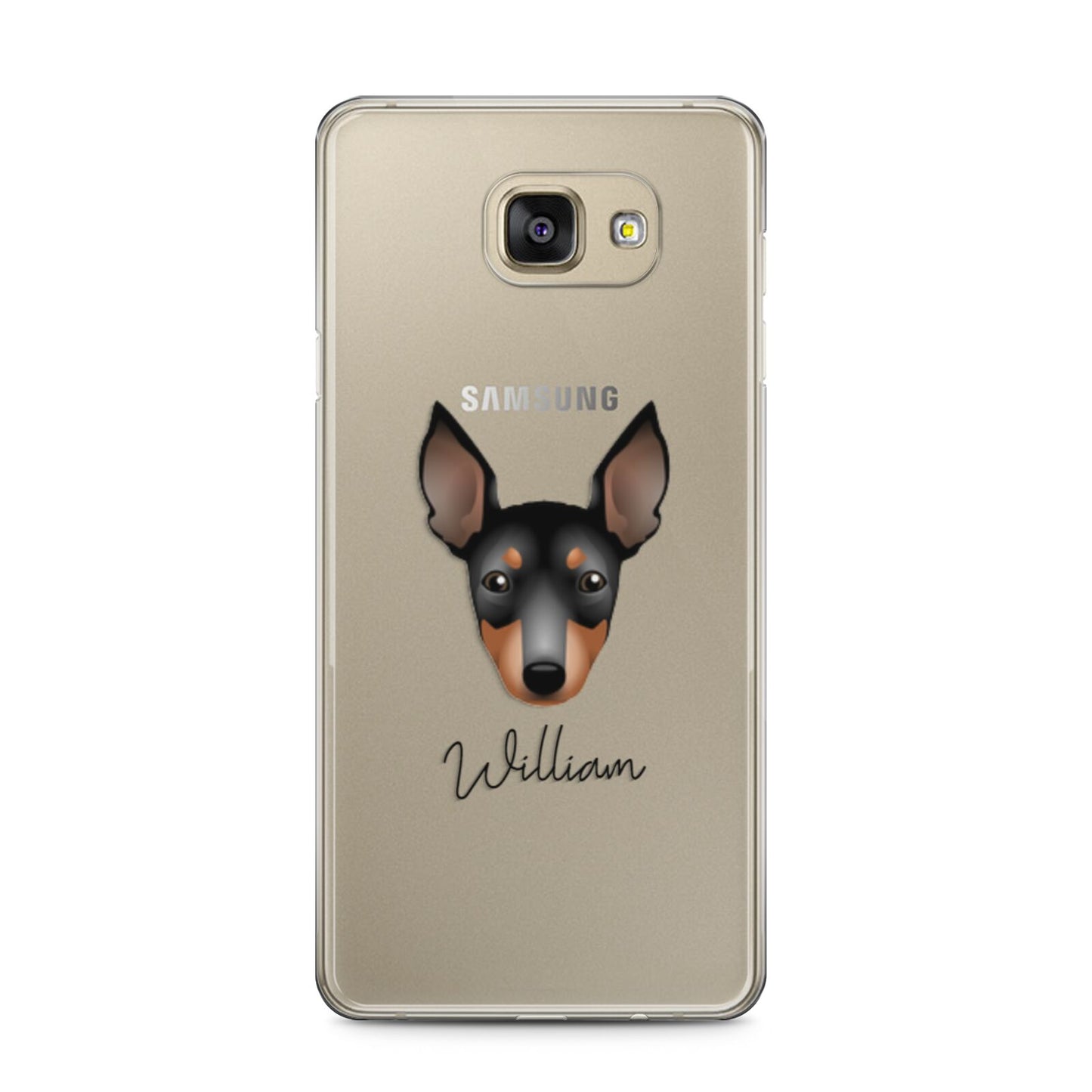 English Toy Terrier Personalised Samsung Galaxy A5 2016 Case on gold phone