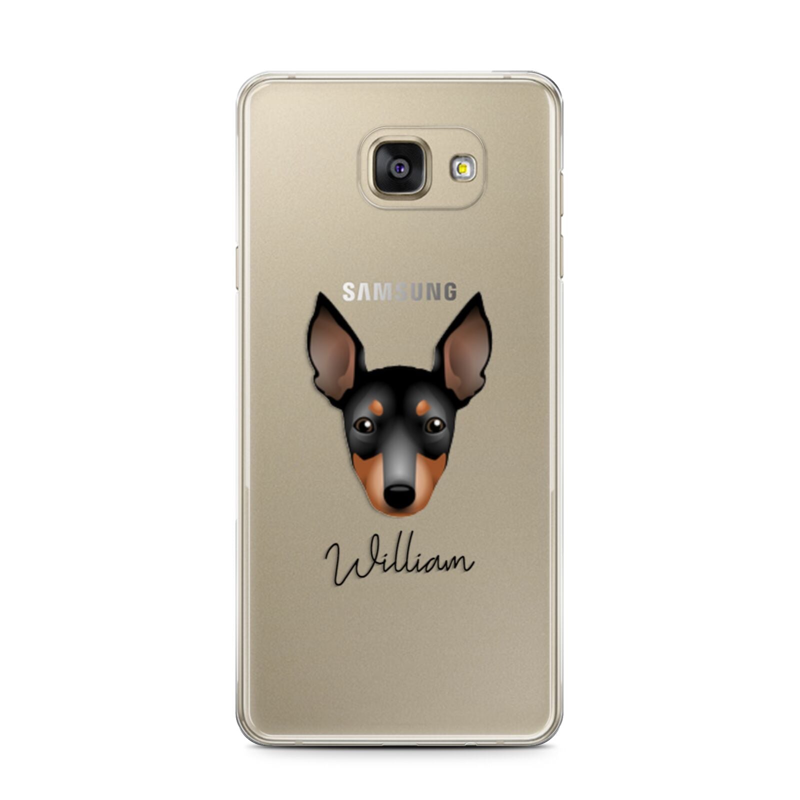 English Toy Terrier Personalised Samsung Galaxy A7 2016 Case on gold phone