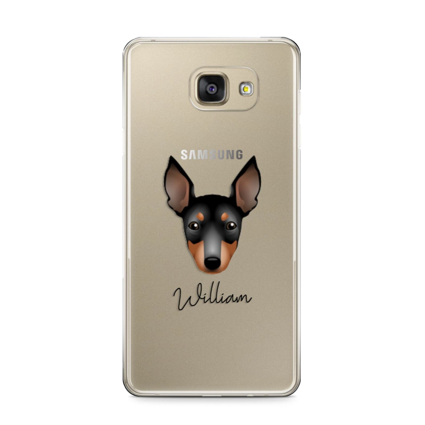 English Toy Terrier Personalised Samsung Galaxy A9 2016 Case on gold phone