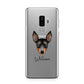 English Toy Terrier Personalised Samsung Galaxy S9 Plus Case on Silver phone