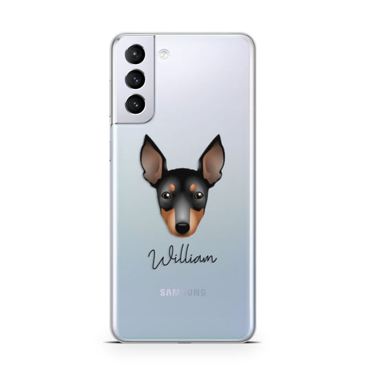 English Toy Terrier Personalised Samsung S21 Plus Phone Case