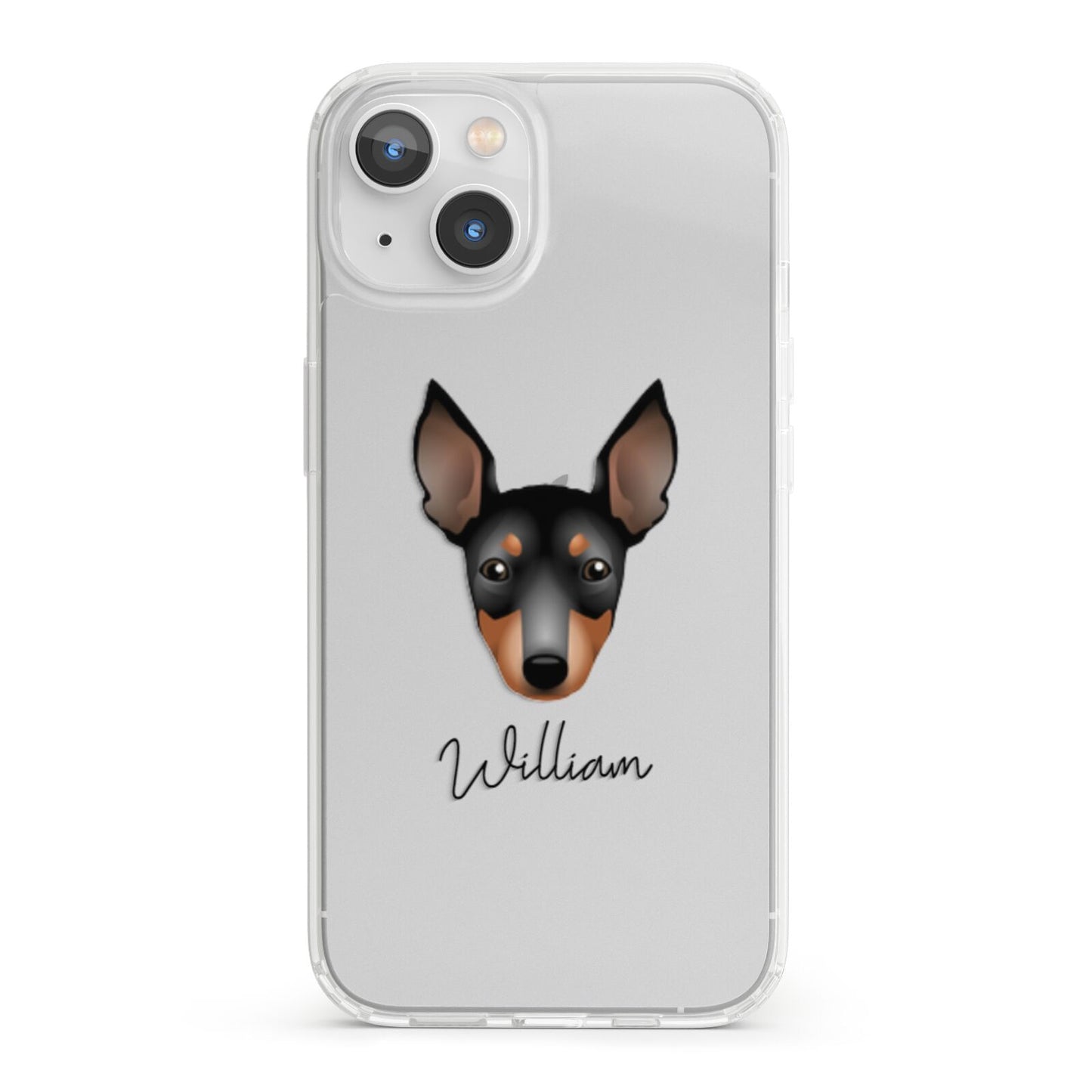 English Toy Terrier Personalised iPhone 13 Clear Bumper Case