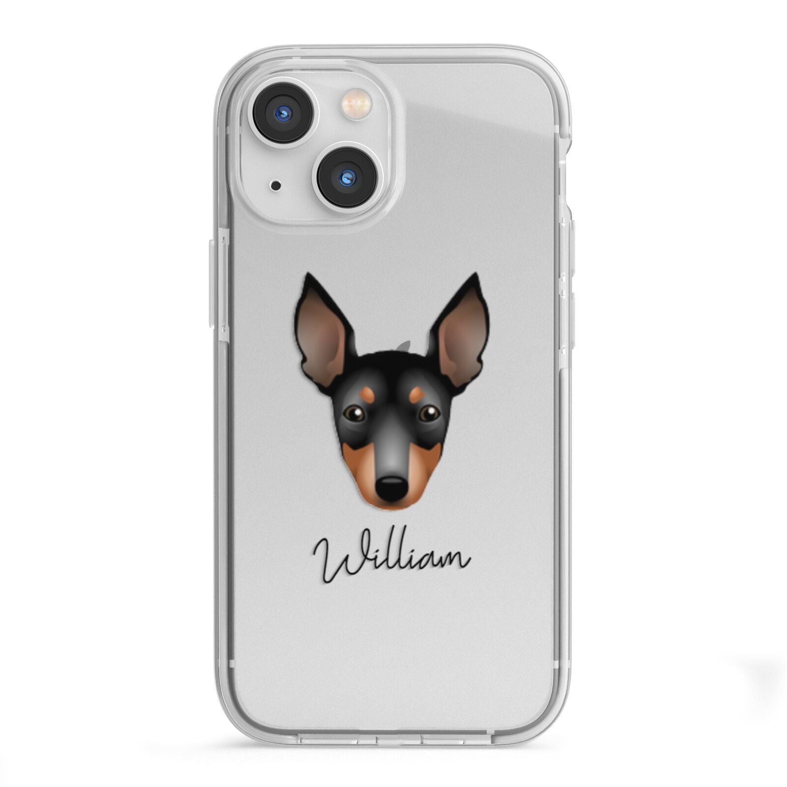 English Toy Terrier Personalised iPhone 13 Mini TPU Impact Case with White Edges