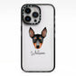 English Toy Terrier Personalised iPhone 13 Pro Black Impact Case on Silver phone